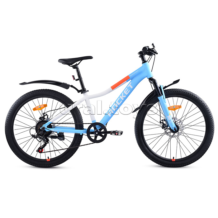 Велосипед 24" Rocket Vela alloy Pro, цвет белый/голубой, размер 13"