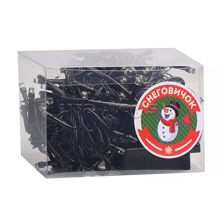 Электрогирлянда светодиодная 10 м, 200 ламп, теплый