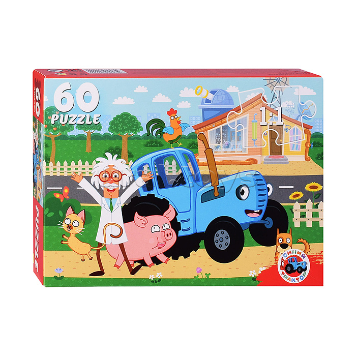 Пазлы 60 "Синий трактор"