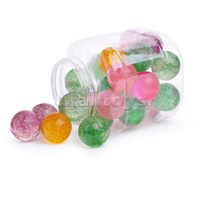 Мяч каучуковый, с блестками (4,5см), в банке Мяч каучуковый, с блестками (4,5см), в банке