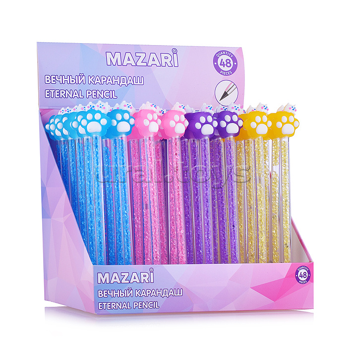 Карандаш вечный "Лапки" с кристаллами