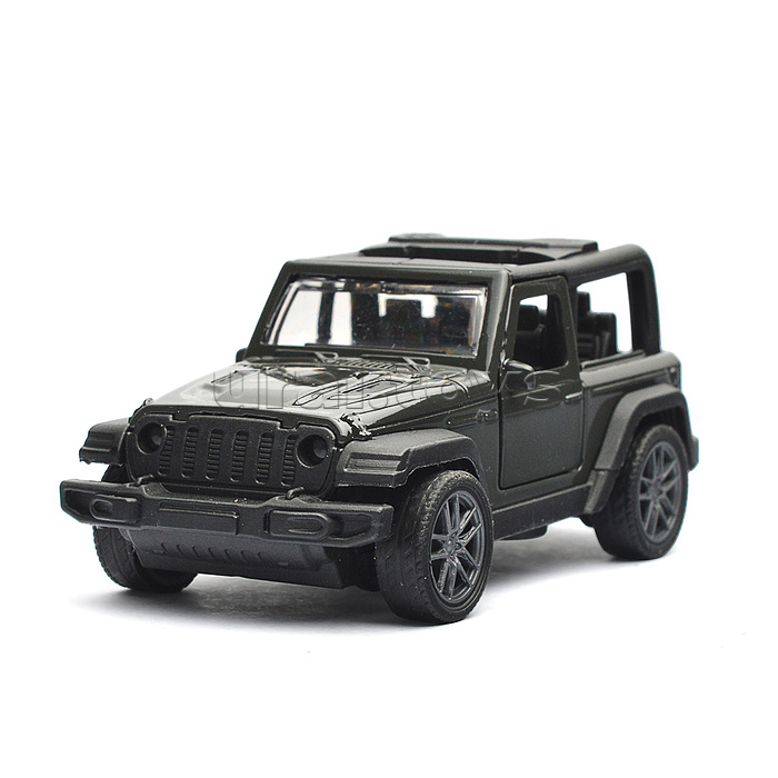 Чёрная инерционная машинка Джип Сафари die-cast,1:32, открывающиеся двери