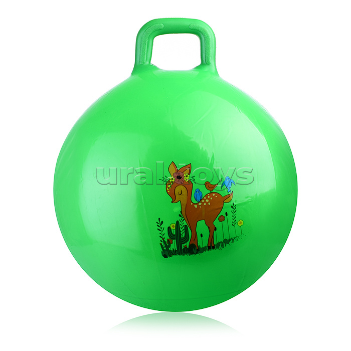 Мяч с ручкой 55см "В мире животных" (цвет в ассортименте)