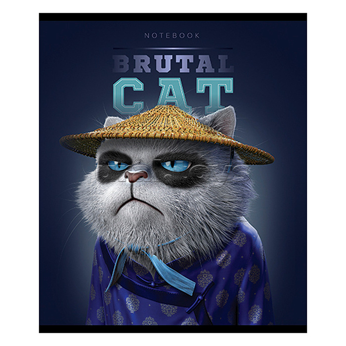 Тетрадь 48л А5 клетка S "Брутальные коты" Премиум Тетрадь 48л А5 клетка S "Брутальные коты" Премиум
