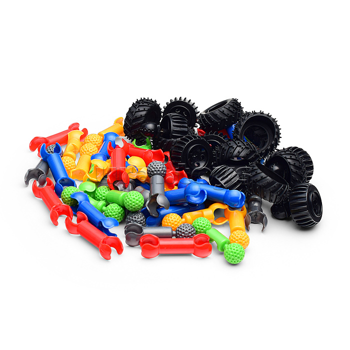 Конструктор "Машина с пушкой" (62 дет.) в коробке