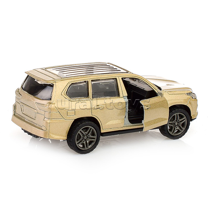 Золотая инерционная машинка Внедорожник die-cast,1:32, открывающиеся двери