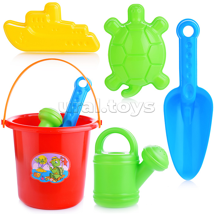 Комплект "Большой" совок+2 формочки с лейкой мал