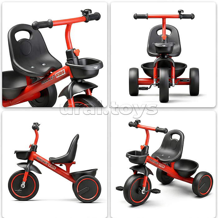 Велосипед трехколесный Rocket 2026, колеса EVA 10"/8", цвет красный
