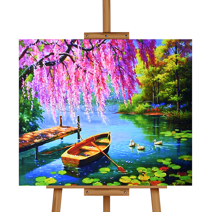 Мозаика алмазная "Одинокая лодочка" 40*50см.