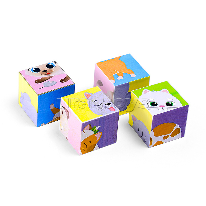 Кубики "Котики" 4-штучные