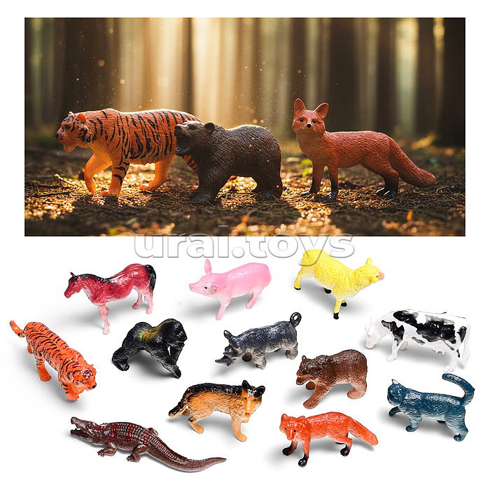 Набор животных "Весёлая зверокоманда" в пакете