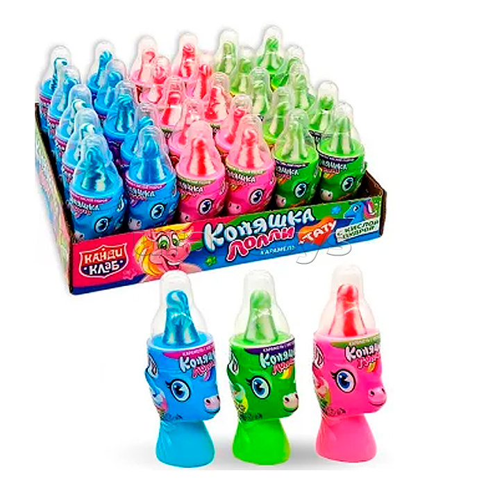 Карамель с кислой пудрой и татуировкой "Коняшка Лолли" ассорти 5г*30шт