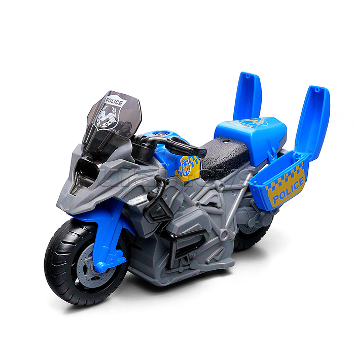 Мотоцикл "Полицейский байк" 1:20 (свет, звук) в коробке (цвет синий)