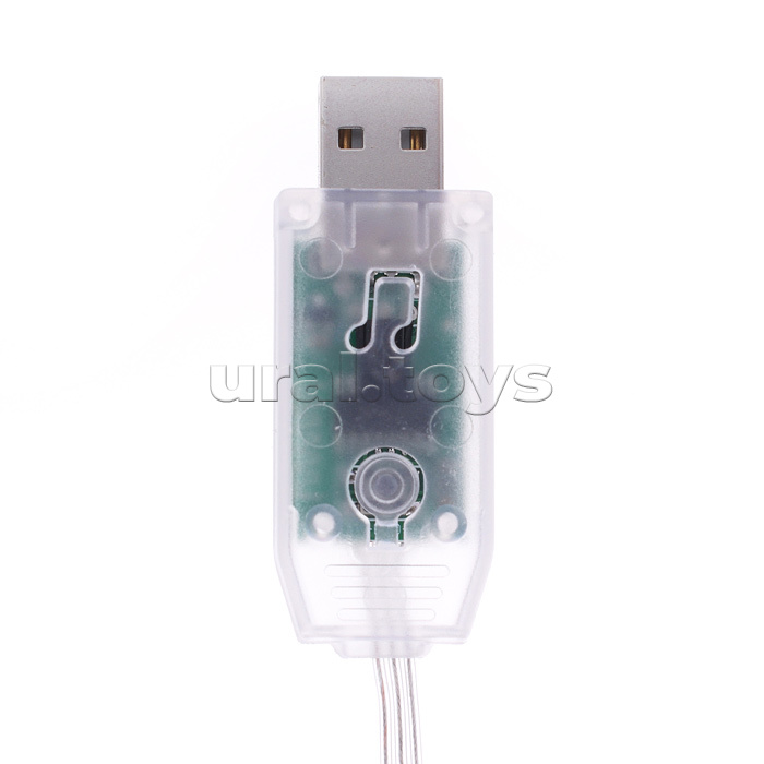 Электрогирлянда светодиодная Роса, 20м, пульт, USB, цветная