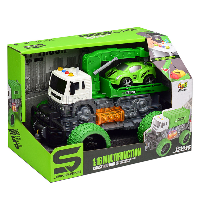 Машина "МегаЭвакуатор" 1:16 (свет, звук) в коробке