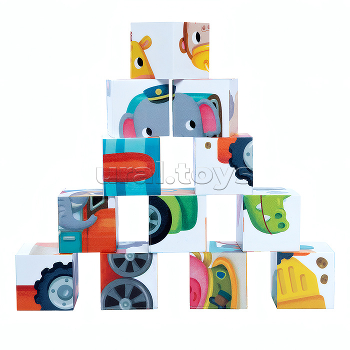 Кубики "Зверотранспорт" 12 шт Baby Toys Кубики "Зверотранспорт" 12 шт Baby Toys