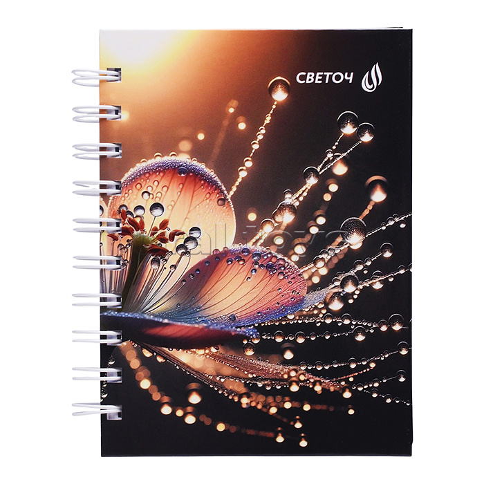 Записная книжка A6 120л. клетка "Сквозь просторы" с твердым переплетом, глянцевая ламинация, на гребне