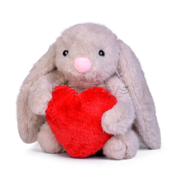 Мягкая игрушка "Заяц" с сердечком, 22 см.