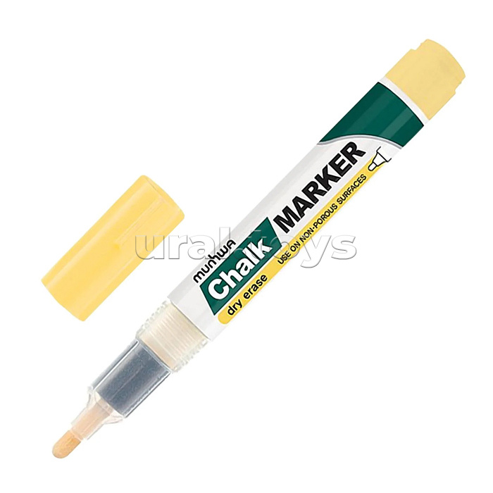 Маркер меловой "Chalk Marker" желтый, 3мм, спиртовая основа, пакет