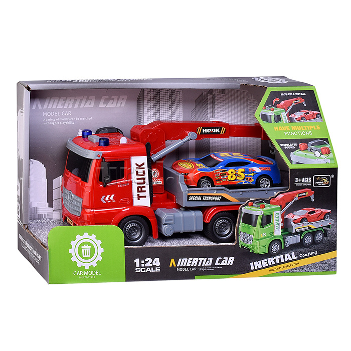 Машина "Автоперевозчик" на батарейках, в коробке