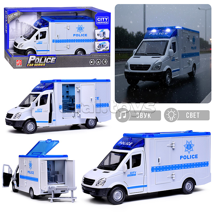 Машина "Rescue service" свет, звук) цвет синий, в коробке