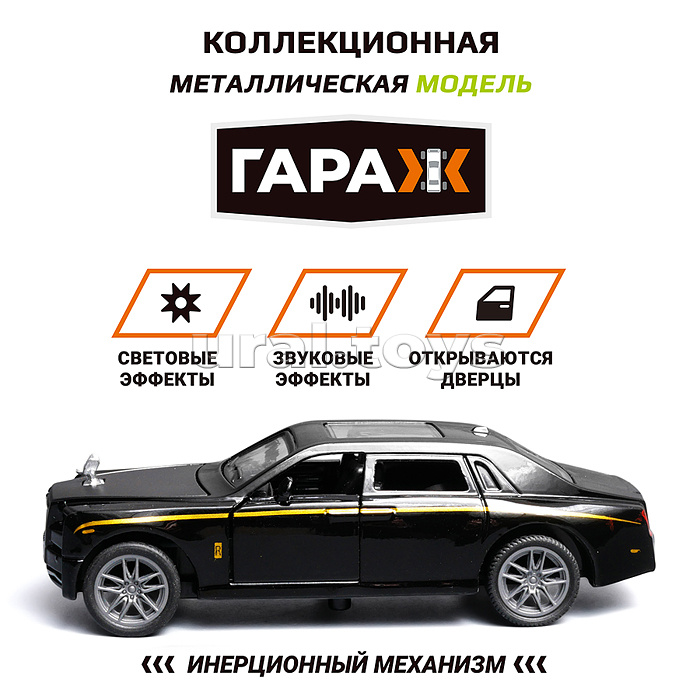 Машина "Шустрый кар" 1:36 (свет, звук, откр двери, металл) в коробке (цвет черный)