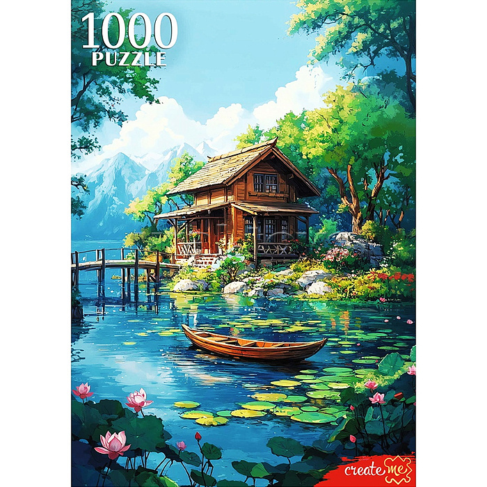 Пазлы 1000 "Домик у реки"