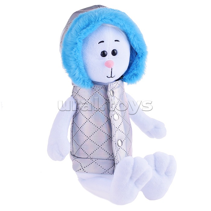 Зайчик Зефир, в жилетке, 25см