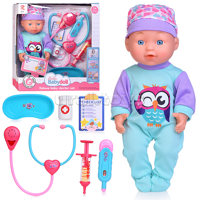 Пупс "Леночка" с набором доктора, в коробке