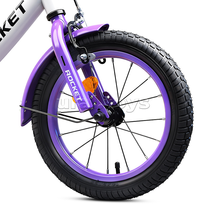 Велосипед 14" Rocket Gem, цвет белый/фиолетовый
