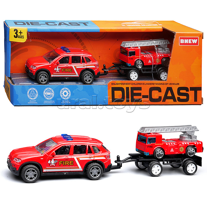 Машина "Городская служба пожарной охраны" металл, в коробке