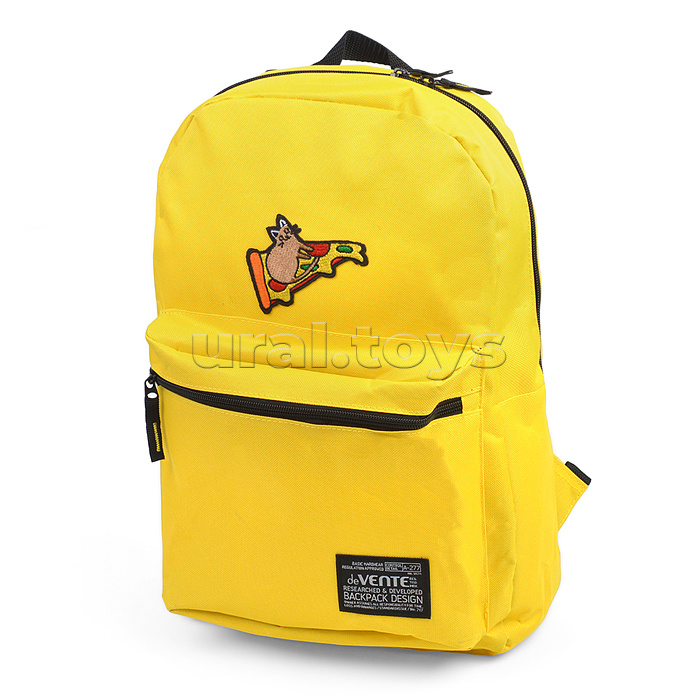 Рюкзак "Pizza Cat" подростковый 40x29x17 см (14 л) 250 г, 1 отделение на молнии, 1 передний карман, вышивка, желтый