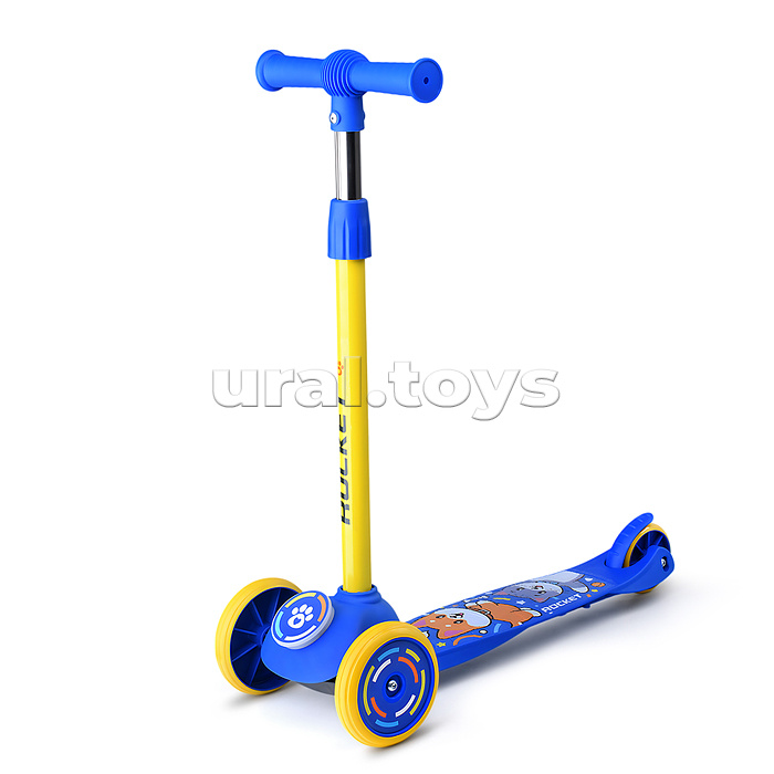 Самокат трёхколёсный ROCKET колёса PVC, цвет сине-жёлтый