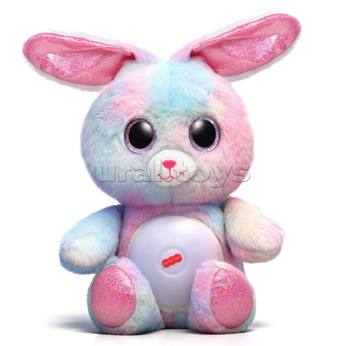 Заяц "Веселый зайка" свет, звук, в коробке