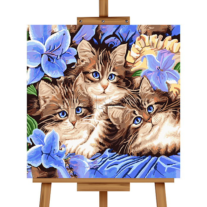 Мозаика алмазная "Котята" 20*20см