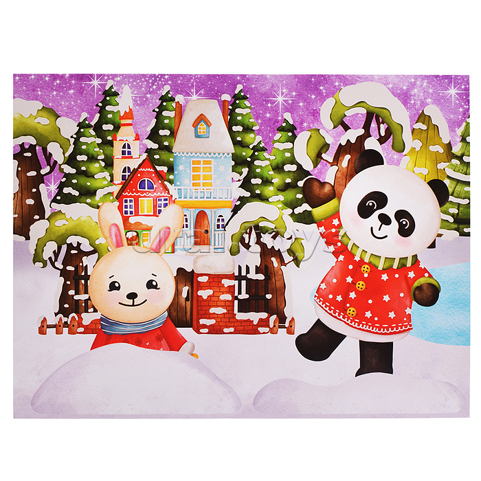 3Д аппликация. Зверята зимой