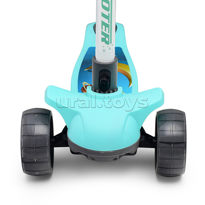 Самокат 3-х кол., бирюзовый, PU, в коробке