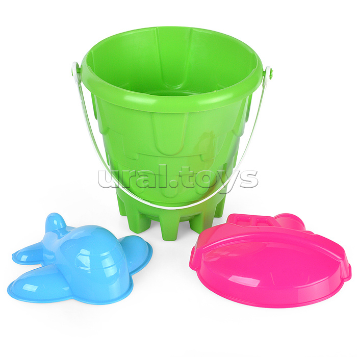 Набор летний №3 (ведро+сито+кольцо+звезда+2 формочки+лопата)