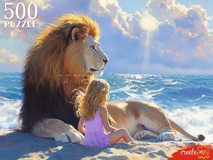 Пазлы 500 "Девочка и лев"