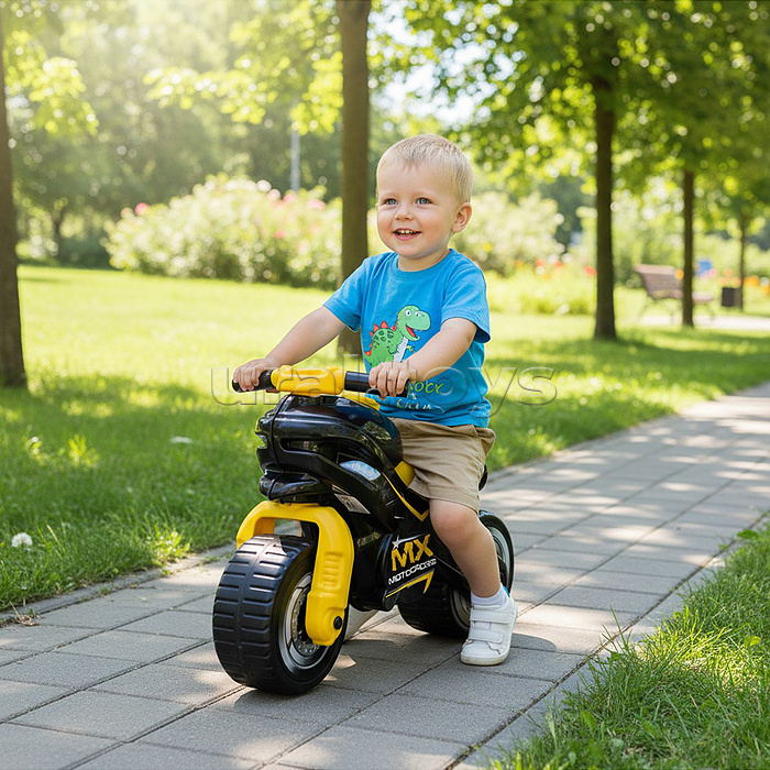 Каталка-мотоцикл "МХ" (чёрно-жёлтая)