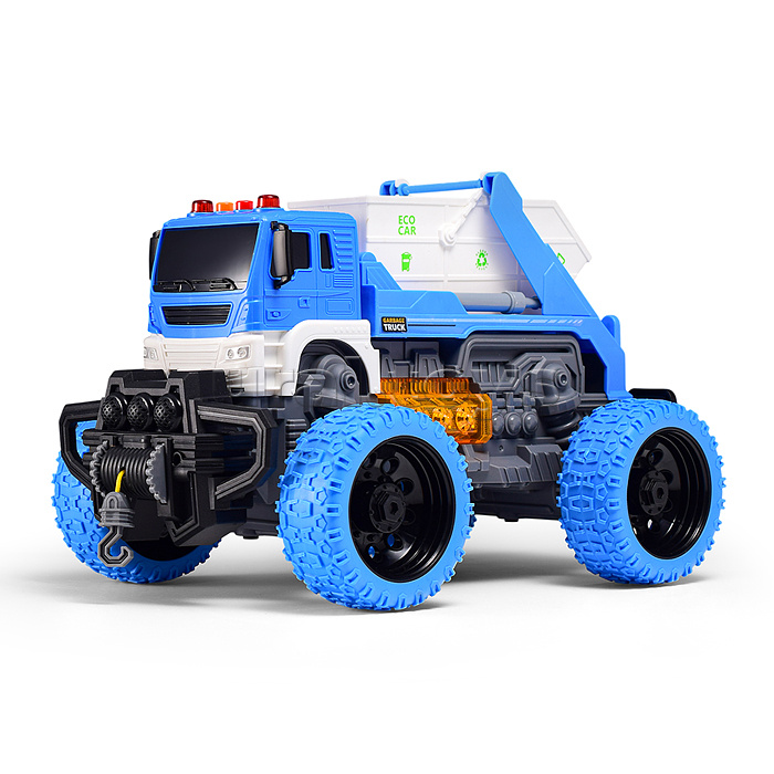 Машина "Эко-мусоровоз" 1:16 (свет, звук) в коробке (цвет синий)