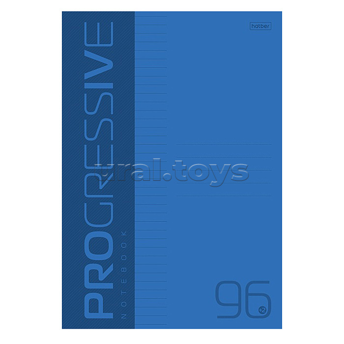 Тетрадь 96л "Progressive" линия 65г/кв.м пластиковая обложка на скобе синяя
