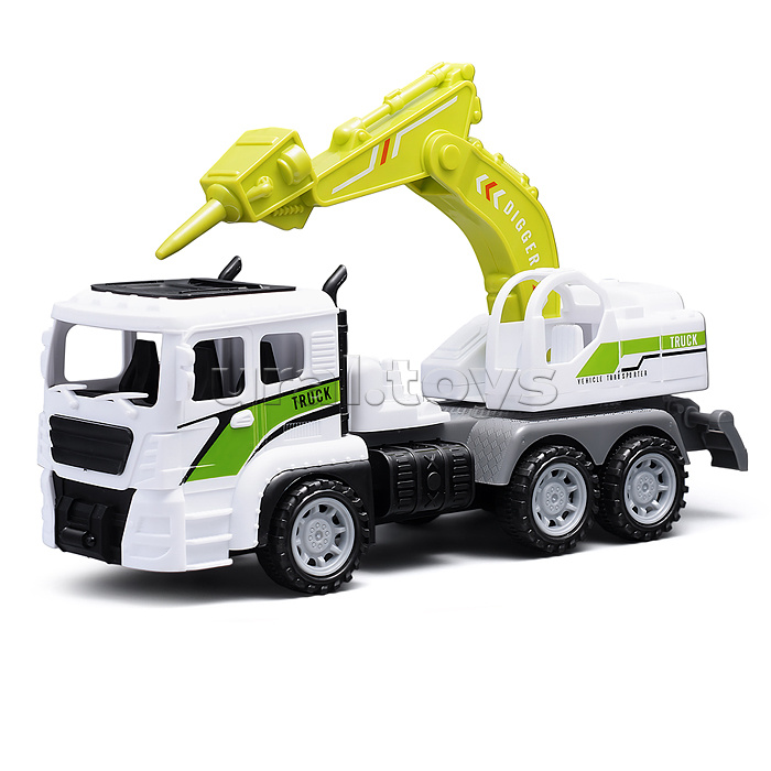 Машина "Строительные работы" с дорожными знаками, в коробке