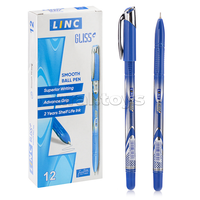 Ручка шариковая Linc gliss 0,7 мм синий