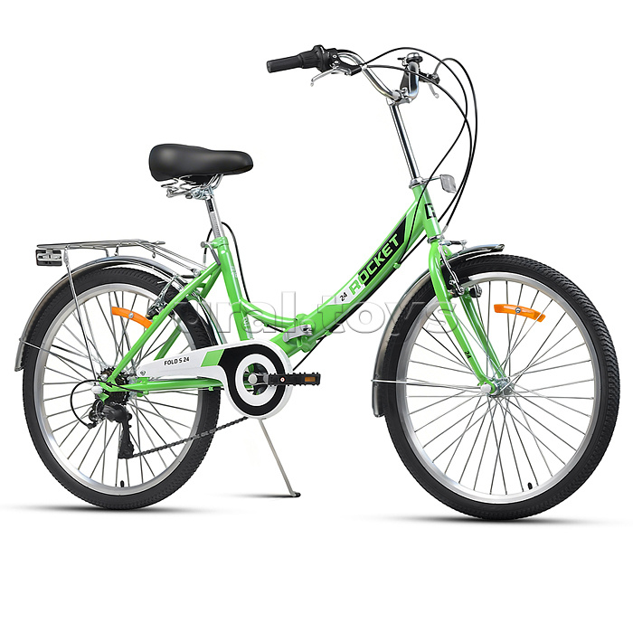 Велосипед 24" Rocket City Fold S 24, цвет зеленый, размер 16"