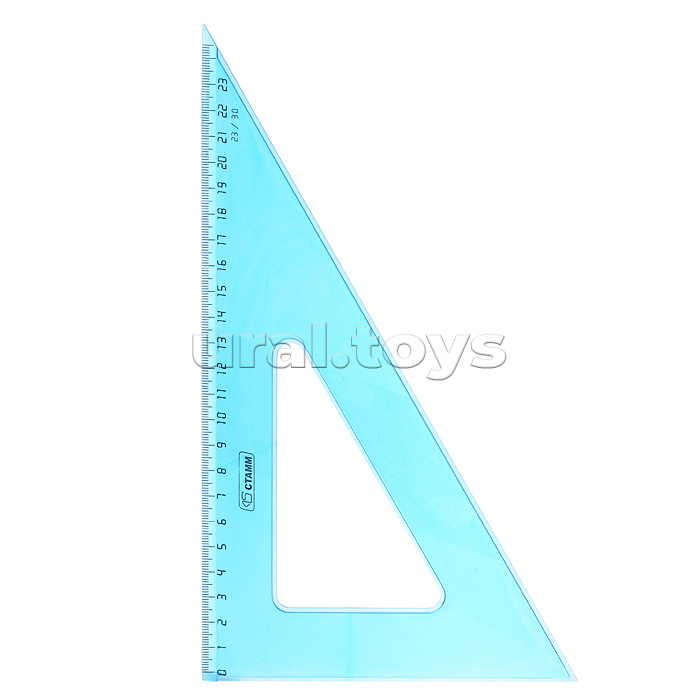 Треугольник пластиковый 23см 30* прозрачный тонированный