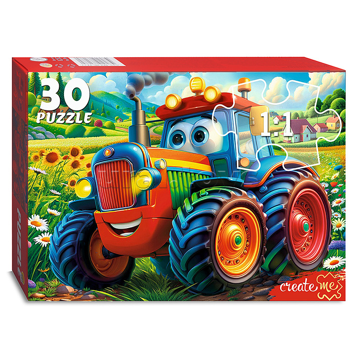 Пазлы 30 "Веселый трактор"