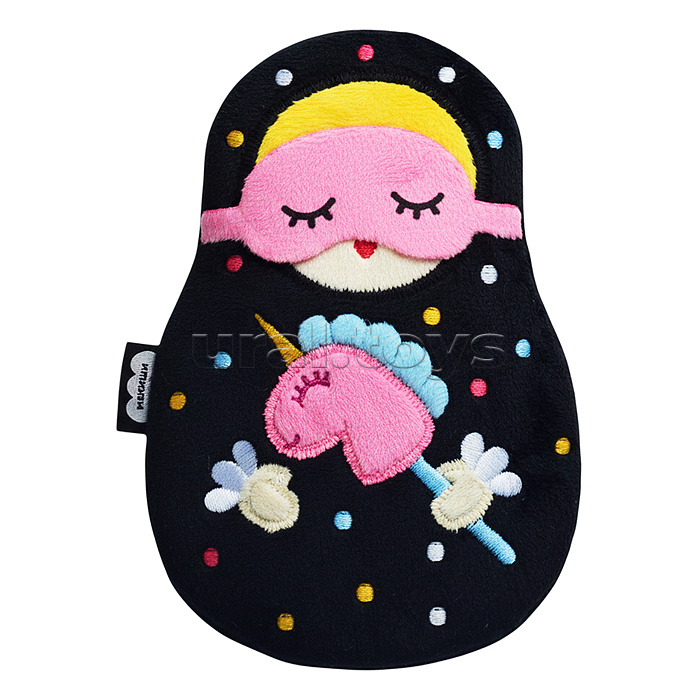 Игрушка с вишнёвыми косточками "Матрёшка в маске с единорогом"