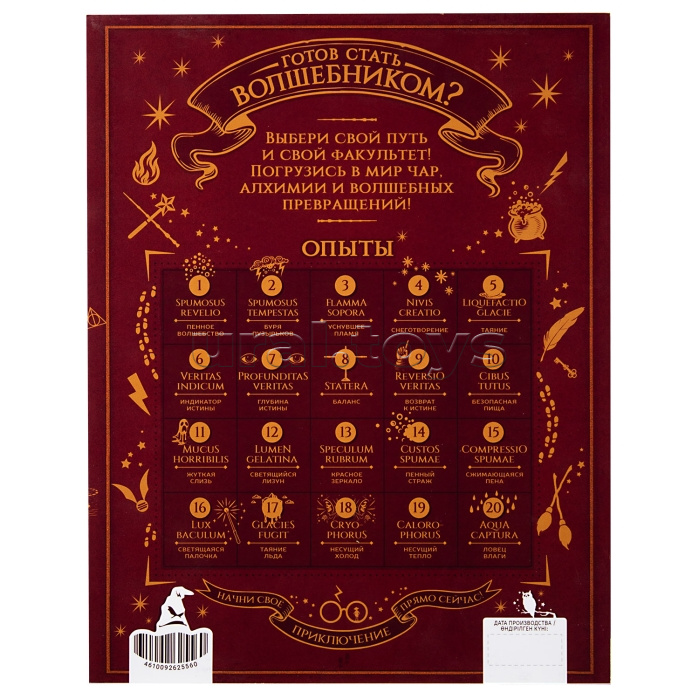 Игрушка для детей старше 8 лет: Научно-познавательный набор "Re-агенты". Школа волшебства. Тайны факультетов