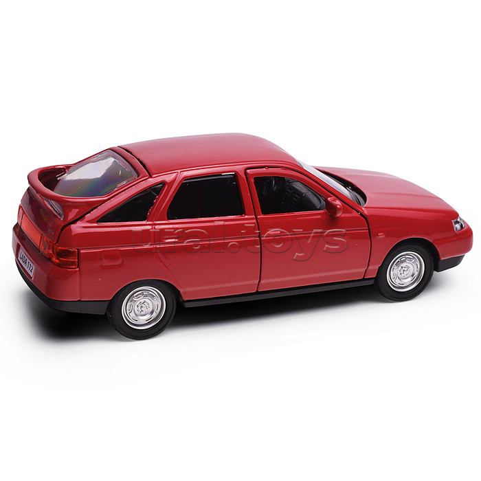 Машина металл ваз-2112 12 см, двери, багаж, вишневый, в коробке